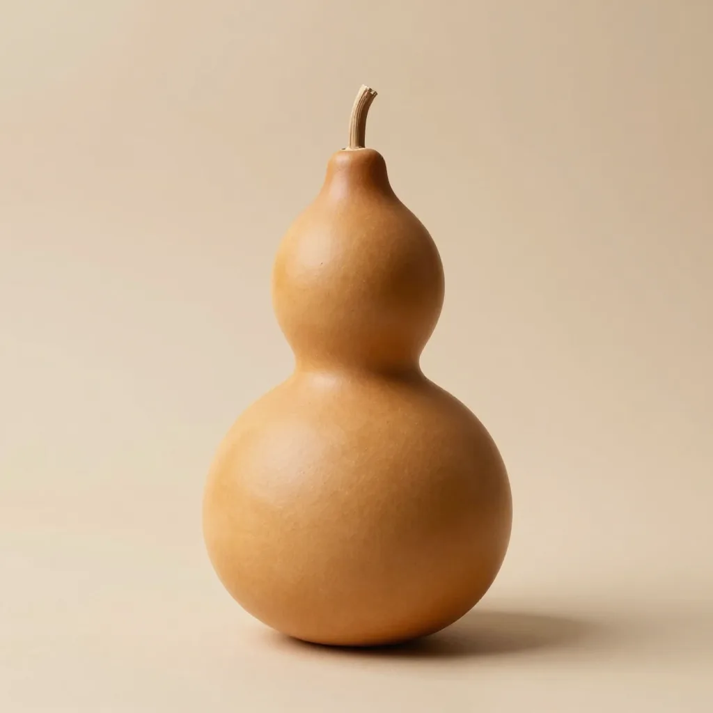 A ceramic mate gourd on a light background